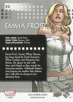 2013 Upper Deck Marvel Now! #30 Emma Frost Back