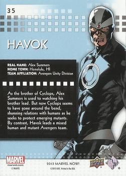 2013 Upper Deck Marvel Now! #35 Havok Back