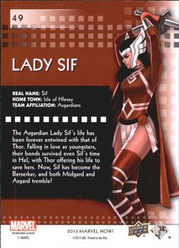 2013 Upper Deck Marvel Now! #49 Lady Sif Back