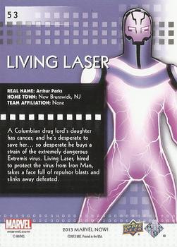 2013 Upper Deck Marvel Now! #53 Living Laser Back