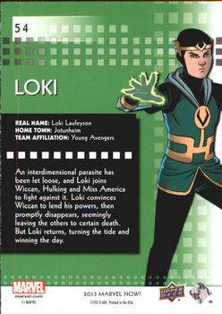 2013 Upper Deck Marvel Now! #54 Loki Back