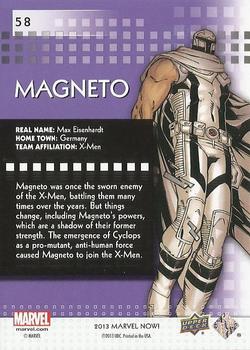 2013 Upper Deck Marvel Now! #58 Magneto Back