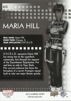 2013 Upper Deck Marvel Now! #60 Maria Hill Back