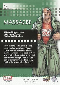 2013 Upper Deck Marvel Now! #62 Massacre Back