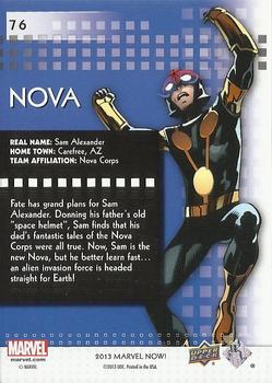 2013 Upper Deck Marvel Now! #76 Nova Back