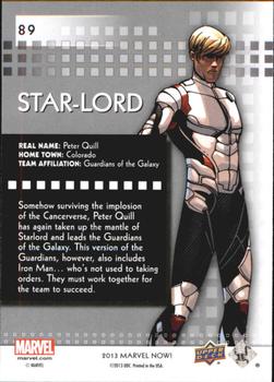 2013 Upper Deck Marvel Now! #89 Star-Lord Back