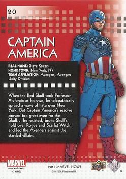 2013 Upper Deck Marvel Now! - Foil #20 Captain America Back