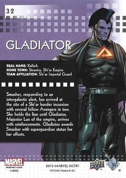 2013 Upper Deck Marvel Now! - Foil #32 Gladiator Back