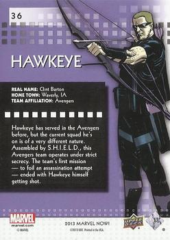 2013 Upper Deck Marvel Now! - Foil #36 Hawkeye Back