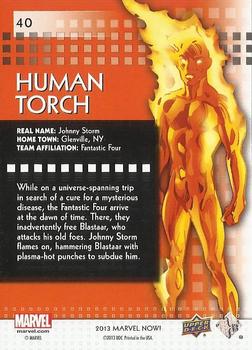 2013 Upper Deck Marvel Now! - Foil #40 Human Torch Back