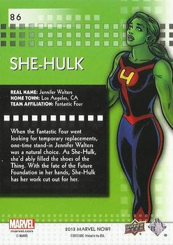 2013 Upper Deck Marvel Now! - Foil #86 She-Hulk Back