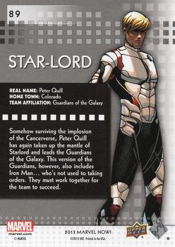 2013 Upper Deck Marvel Now! - Foil #89 Star-Lord Back