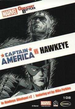 2014 Rittenhouse Marvel Universe - Marvel Greatest Battles Expansion #108 Captain America / Hawkeye Back