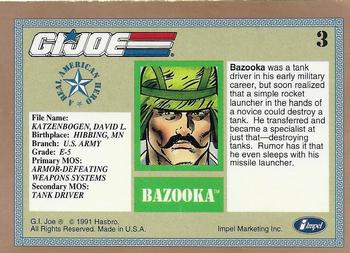 1991 Impel G.I. Joe Gold Border Hall of Fame #3 Bazooka Back