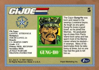 1991 Impel G.I. Joe Gold Border Hall of Fame #5 Gung-Ho Back