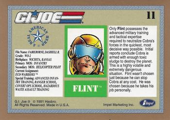 1991 Impel G.I. Joe Gold Border Hall of Fame #11 Flint Back