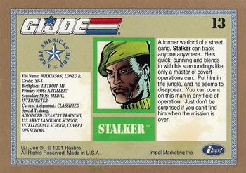 1991 Impel G.I. Joe Gold Border Hall of Fame #13 Stalker Back