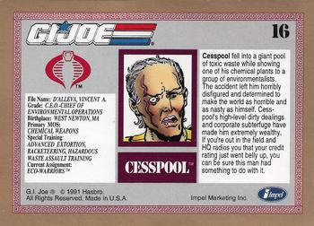 1991 Impel G.I. Joe Gold Border Hall of Fame #16 Cesspool Back