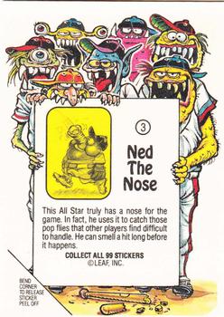 1988 Leaf Awesome All-Stars #3 Ned the Nose Back
