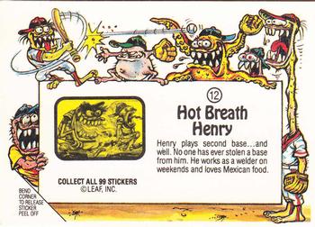 1988 Leaf Awesome All-Stars #12 Hot Breath Henry Back