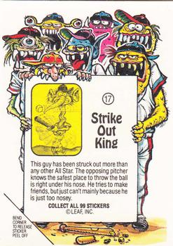 1988 Leaf Awesome All-Stars #17 Strike Out King Back