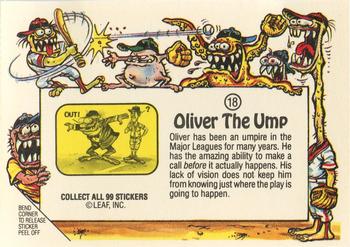 1988 Leaf Awesome All-Stars #18 Oliver The Ump Back