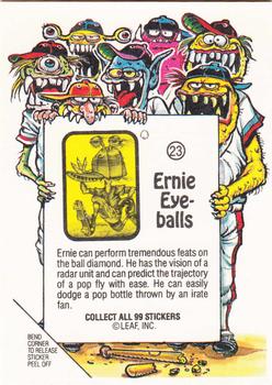 1988 Leaf Awesome All-Stars #23 Ernie Eyeballs Back