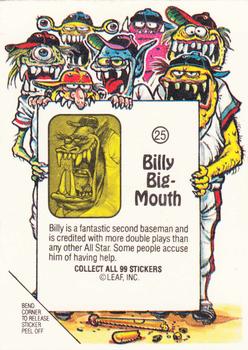 1988 Leaf Awesome All-Stars #25 Billy Big Mouth Back