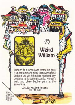 1988 Leaf Awesome All-Stars #27 Weird William Back