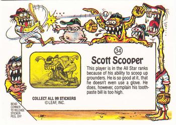 1988 Leaf Awesome All-Stars #34 Scott Scooper Back