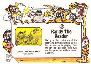 1988 Leaf Awesome All-Stars #37 Randy The Reader Back