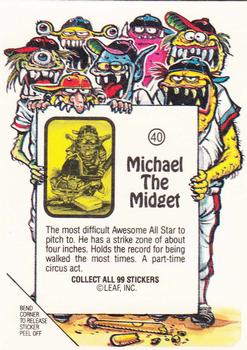 1988 Leaf Awesome All-Stars #40 Michael The Midget Back