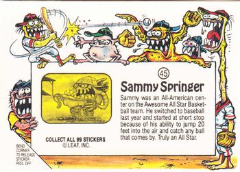 1988 Leaf Awesome All-Stars #45 Sammy Springer Back