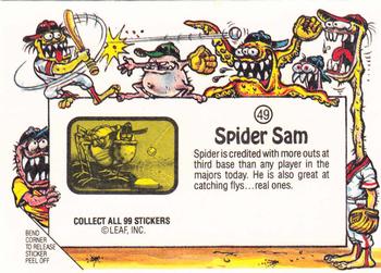 1988 Leaf Awesome All-Stars #49 Spider Sam Back