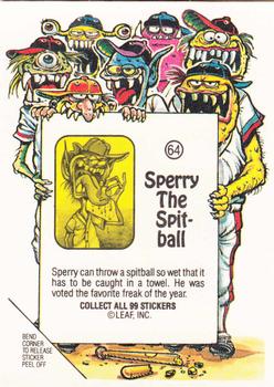 1988 Leaf Awesome All-Stars #64 Sperry The Spitball Back