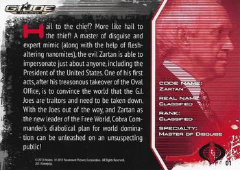 2013 Enterplay G.I. Joe Retaliation #1 Zartan Back
