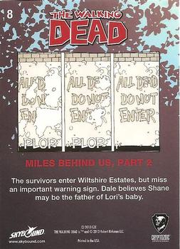 2013 Cryptozoic The Walking Dead #8 Miles Behind Us, Part 2 Back