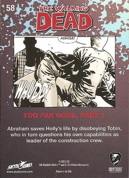 2013 Cryptozoic The Walking Dead #58 Too Far Gone, Part 1 Back