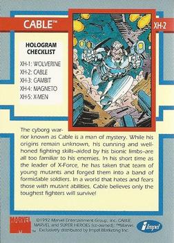 1992 Impel The Uncanny X-Men - Hologram #XH-2 Cable Back