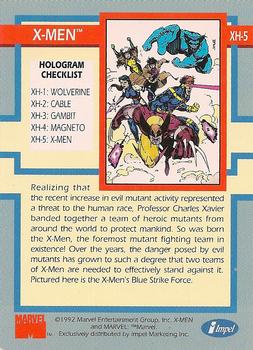 1992 Impel The Uncanny X-Men - Hologram #XH-5 X-Men Back