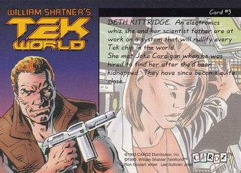 1993 Cardz William Shatner's Tek World #3 Beth Kittridge Back