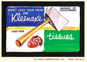 1974 Topps Wacky Packages 8th Series #NNO Kleenaxe Tissues Front