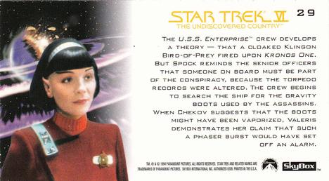 1994 SkyBox Star Trek VI The Undiscovered Country Cinema Collection #29 Testing Theories Back