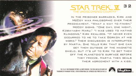 1994 SkyBox Star Trek VI The Undiscovered Country Cinema Collection #32 Nocturnal Visitor Back