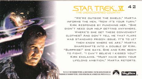 1994 SkyBox Star Trek VI The Undiscovered Country Cinema Collection #42 Dueling Kirks Back