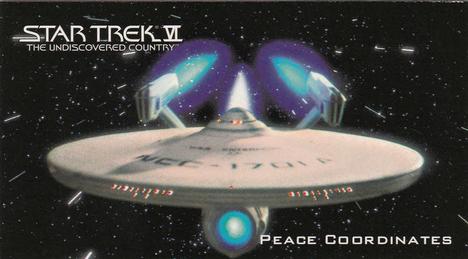 1994 SkyBox Star Trek VI The Undiscovered Country Cinema Collection #50 Peace Coordinates Front