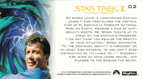 1994 SkyBox Star Trek V The Final Frontier Cinema Collection #02 Because It's There Back