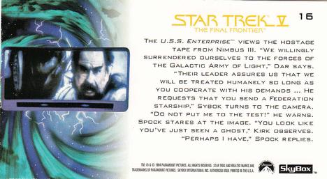 1994 SkyBox Star Trek V The Final Frontier Cinema Collection #16 A Familiar Face Back