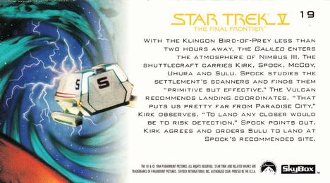 1994 SkyBox Star Trek V The Final Frontier Cinema Collection #19 Plotting Strategy Back