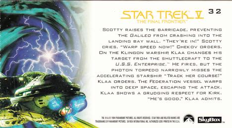 1994 SkyBox Star Trek V The Final Frontier Cinema Collection #32 Narrow Escape Back
